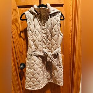 EUC Kate Spade Quilted TANNISH GOLD PUFFER LONG VEST